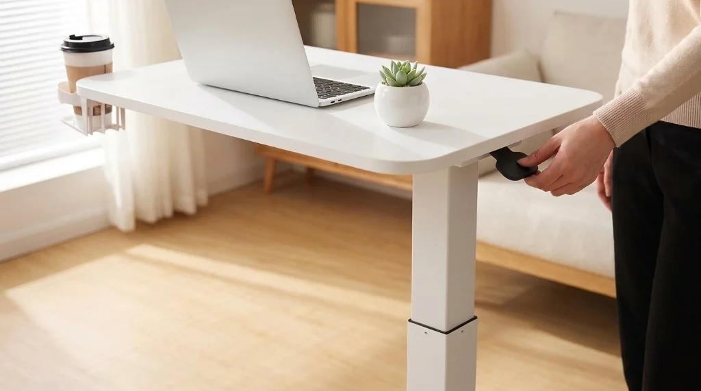 GTPLAYER mobiler pneumatischer Stehschreibtisch mit Rollen Laptoptisch